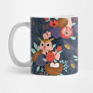 Owls and Flowers Mug